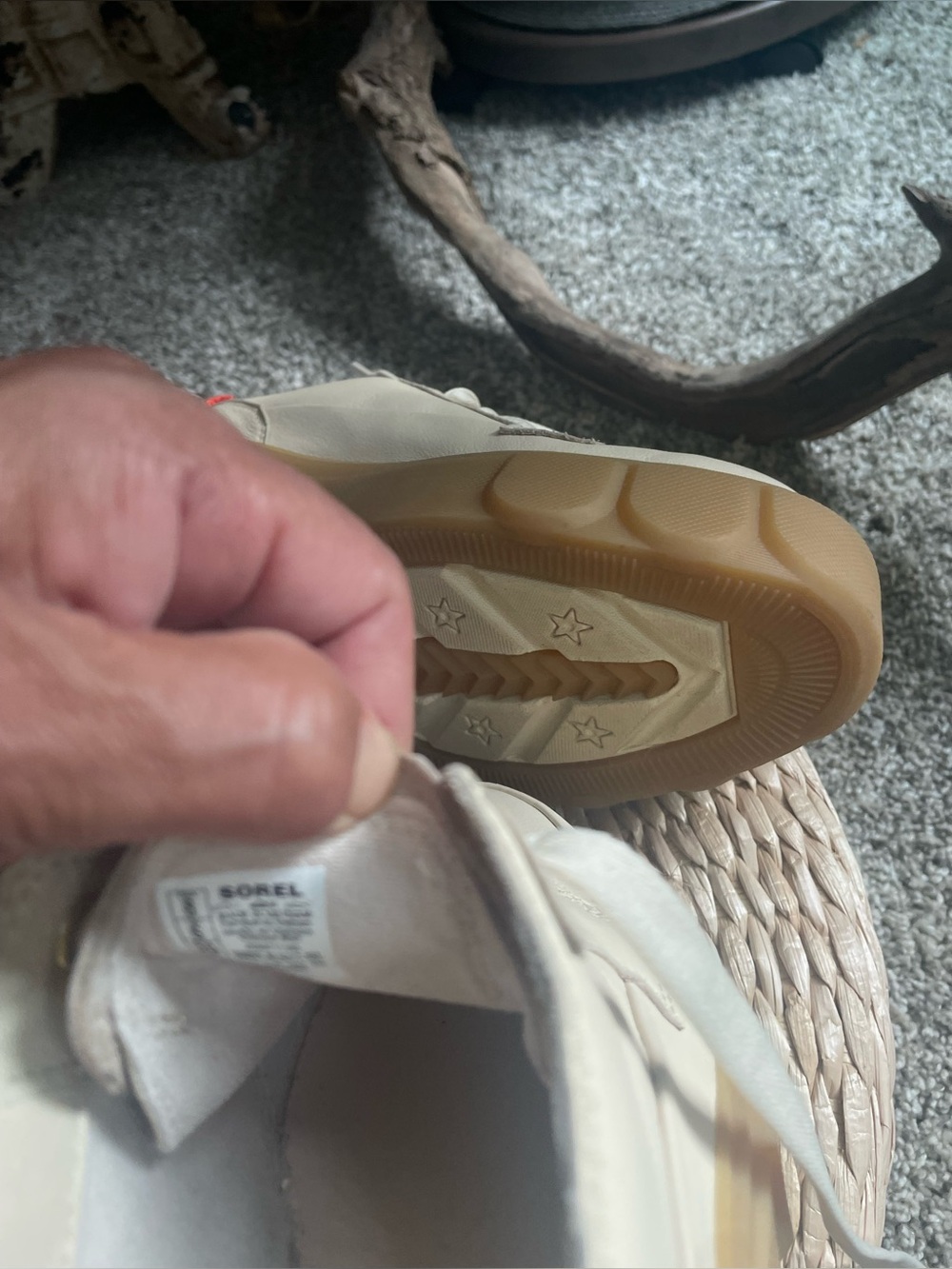 Sorel Caribou X Waterproof Sneakers in Bleached Ceramic Leather in SZ 8 - Picture 2 of 10